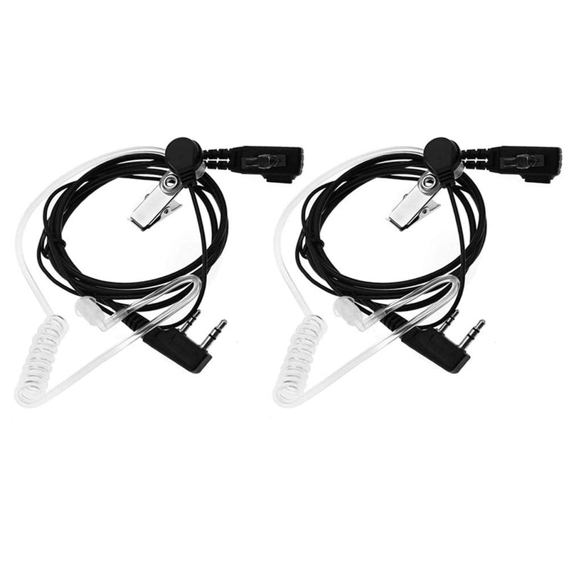  [AUSTRALIA] - BAOFENG 2 Pin PTT Mic Covert Acoustic Tube Earpiece Headset for Kenwood PUXING UV-5R UV-5RA 888S 2 Way Radio(2 Pack)