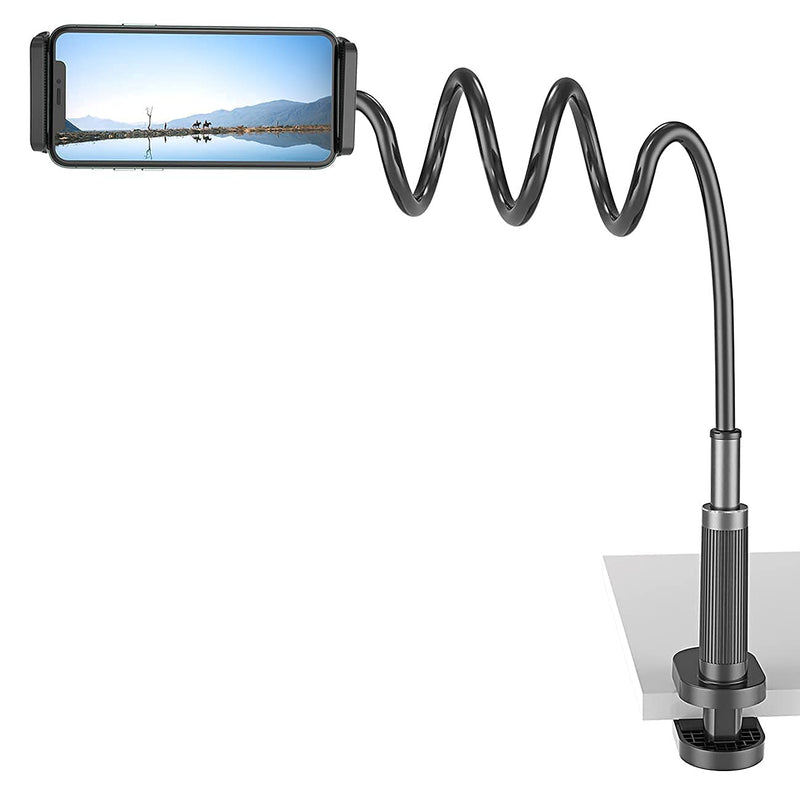  [AUSTRALIA] - Gooseneck Phone/Tablet Holder for Bed, HolderProf Adjustable Long Arm Clamp Tablet Stand for Desk, Compatible iPad Pro Mini Air, Galaxy Tabs,Amazon Kindle Fire HD, iPhone 13 All Devices (4.7"-12.9")
