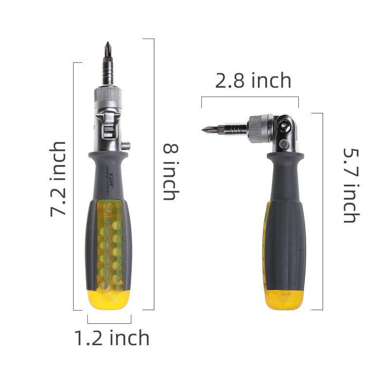  [AUSTRALIA] - Ratcheting Screwdriver, KER Multi-tool Nut Screw Driver 11 in 1 Magnetic Head, S2 Steel, Industrial Strength, Ratchet Professional Adjustable Repair Tool