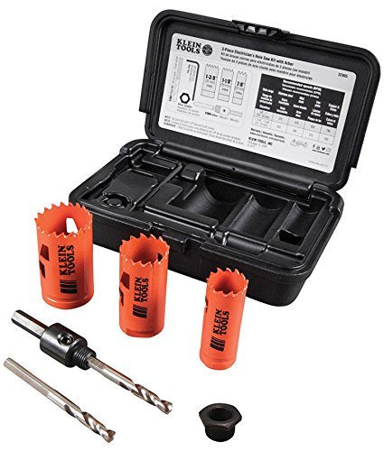 Klein Tools Electrician's Hole Saw Kit with Arbor 3-Piece 32905 - LeoForward Australia