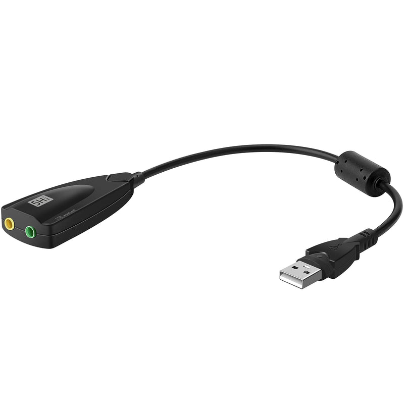  [AUSTRALIA] - Saisn USB Stereo Sound Card, USB 7.1 External Audio Sound Adapter Card 5Hv2 Channel Converter to 3.5mm Headphone Microphone Jack for Mac, PC, Windows.