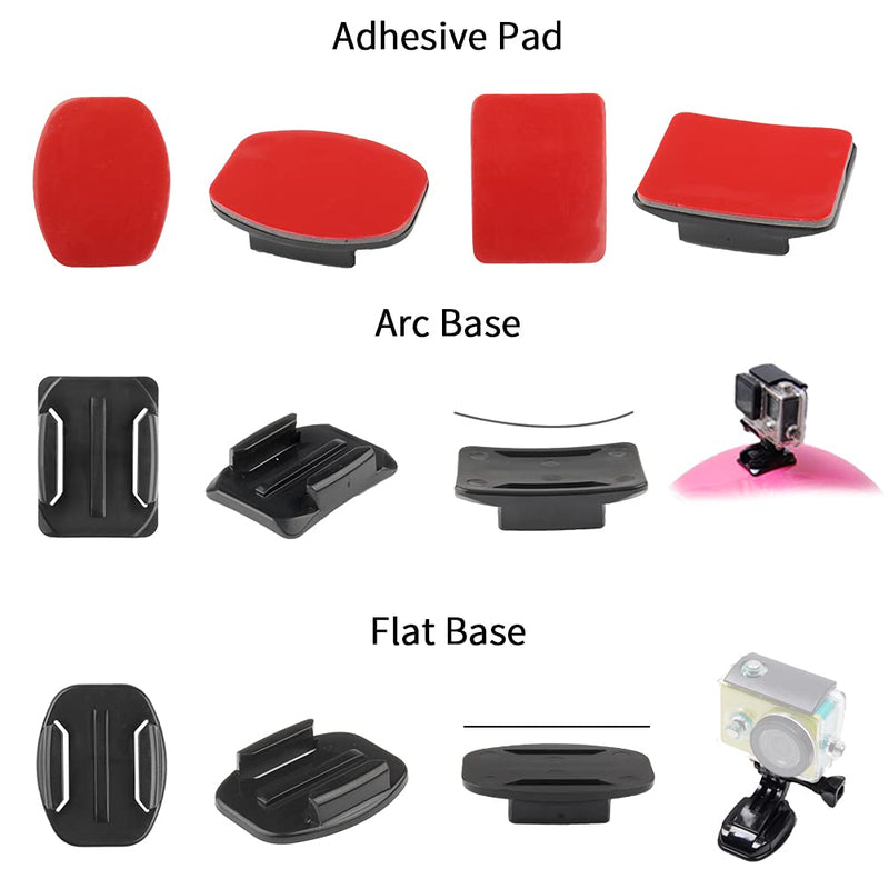  [AUSTRALIA] - Universal Action Camera Accessory Kit, 20-in-1 Grab Bag Mount Kit, Helmet Chin Mount Accessory Kit, J Hook Buckle Mount, Adhesive Mount, Sports Camera Accessory Bundle