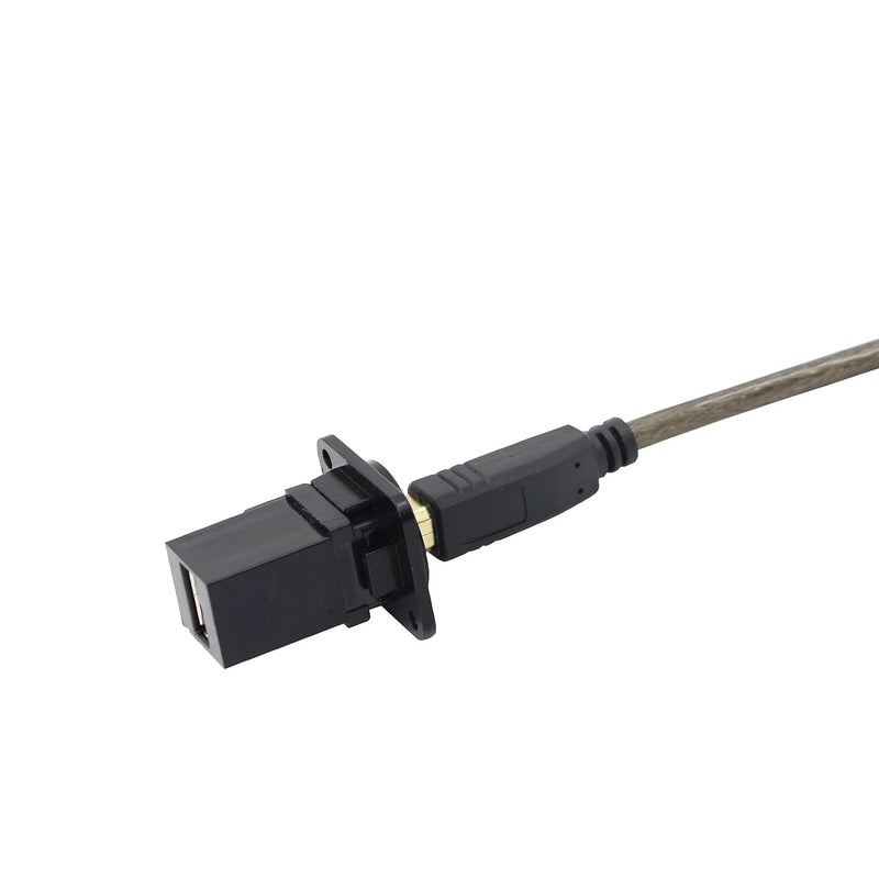  [AUSTRALIA] - QIANRENON USB B to A D Panel Mount Connector,USB 2.0 Data Connector Solderless Socket, Female to Female Converter Data Transfer Connectors for Audio Video Optoelectronic Network,Black