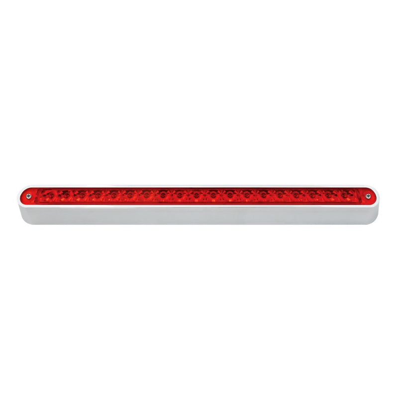  [AUSTRALIA] - Grand General 76295 Red 12" 19-LED Sealed Light Bar with Chrome Base and 3 Wires for Dual Function Red/Red w/Mount