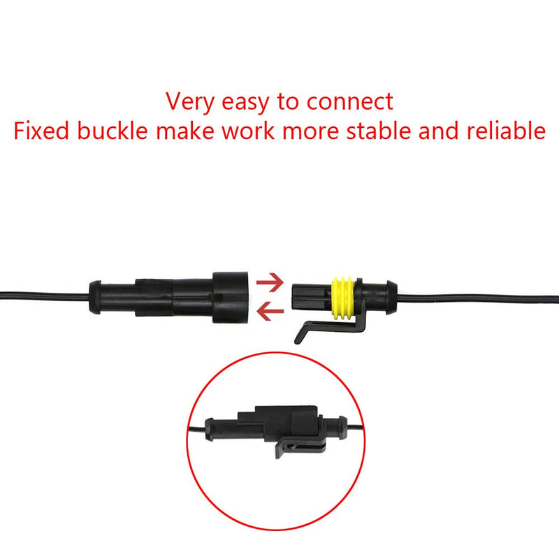  [AUSTRALIA] - ESUPPORT 1 Pin Way Car Auto Waterproof Electrical Connector Plug Socket Kit with Wire AWG Gauge Marine Pack of 5