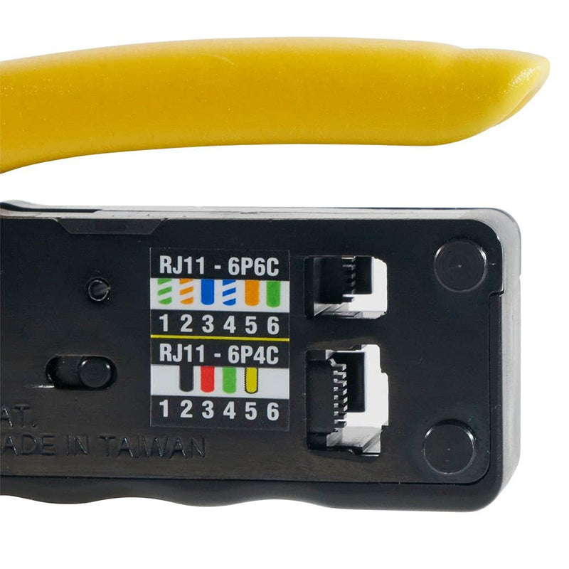  [AUSTRALIA] - Klein Tools VDV226-107 Compact Ratcheting Modular Data Cable Crimper / Wire Stripper / Wire Cutter, CAT6, CAT5, CAT3, Flat-Satin Voice Cable Crimper, Data, Compact RJ45