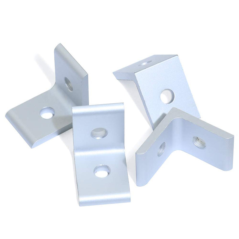 KOOTANS 10-Pack 2 Hole 90 Degree 20 Series Joint Plate Corner Angle Bracket Connection for Slot 6mm 2020 Aluminum Profile 10pcs 2020 corner bracket - LeoForward Australia