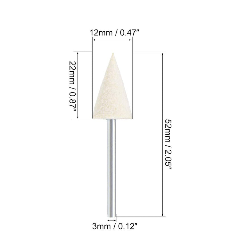  [AUSTRALIA] - uxcell 12mm Wool Felt Mounted Points Conical Polishing Bits Burrs Buffing Wheels with 1/8" Shank 12 Pcs