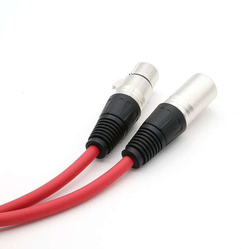  [AUSTRALIA] - Dremake 3Pin XLR Male to XLR Female Microphone Cable Professional for Recording, Mixing, and Lighting Equipments - 16.5 Foot/Red 16.5FT/5M Red