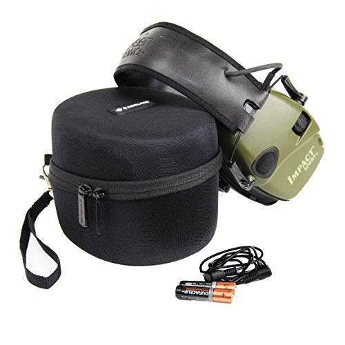  [AUSTRALIA] - Hard Case for Howard Leight Impact Sport Sound Amplification Electronic Shooting Earmuff, Includes Mesh Pocket. Case only Black