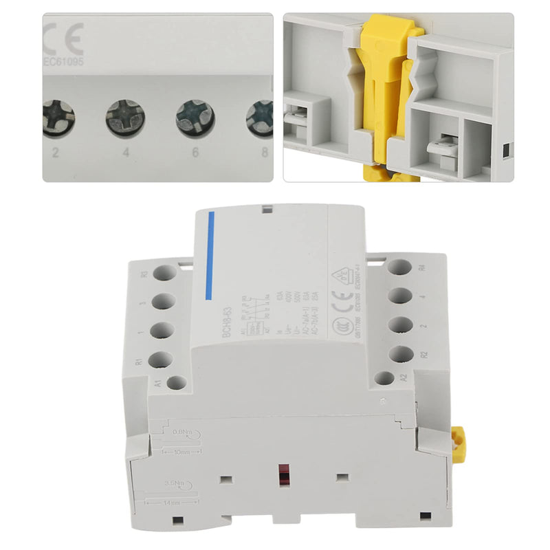  [AUSTRALIA] - 230V AC Contactor 4P 2NO 2NC 63A 50Hz 60Hz 4 Pin Household AC Contactor AC230V