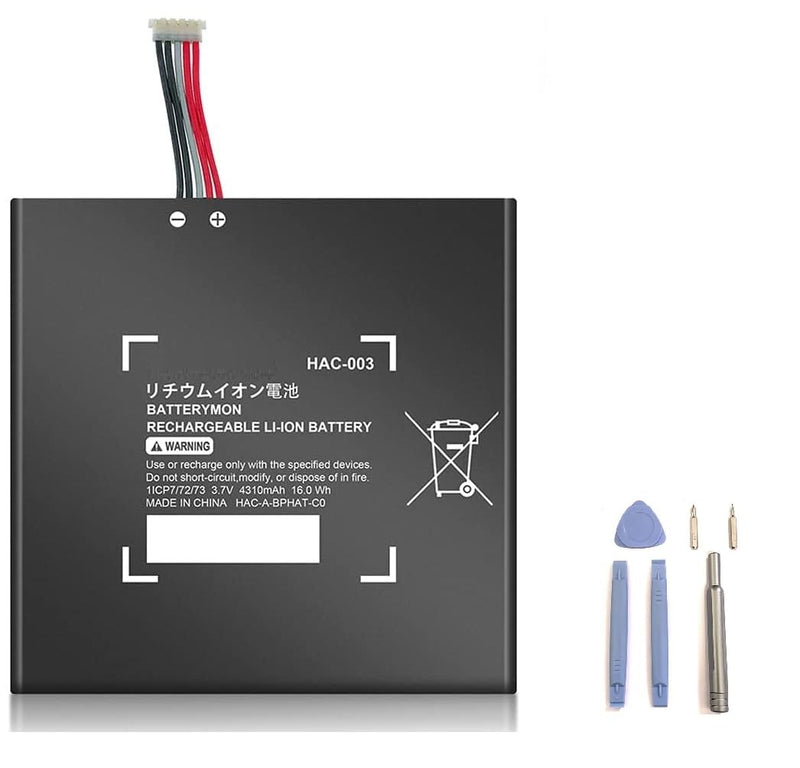  [AUSTRALIA] - ＲＵＥＩＵＲＩ HAC-003 Battery with Repair Tool Kit Replacement for Switch Game Console 2017/2019 HAC-001 and Switch OLED 2021 HEG-001, HAC-A-BPHAT-C0 HAC-S-JP/EU-C0 (3.7V 4310mAh 16Wh)