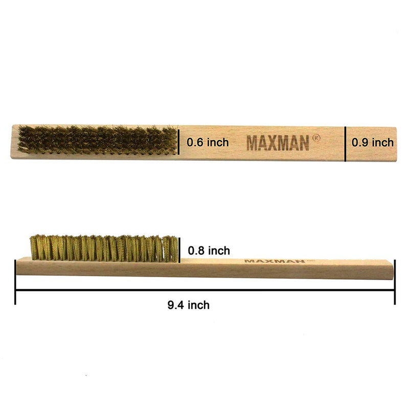  [AUSTRALIA] - Brass Brush,Soft Brass Bristle Wire Brush,Wire Scratch Brush with 10" Beechwood Handle 1