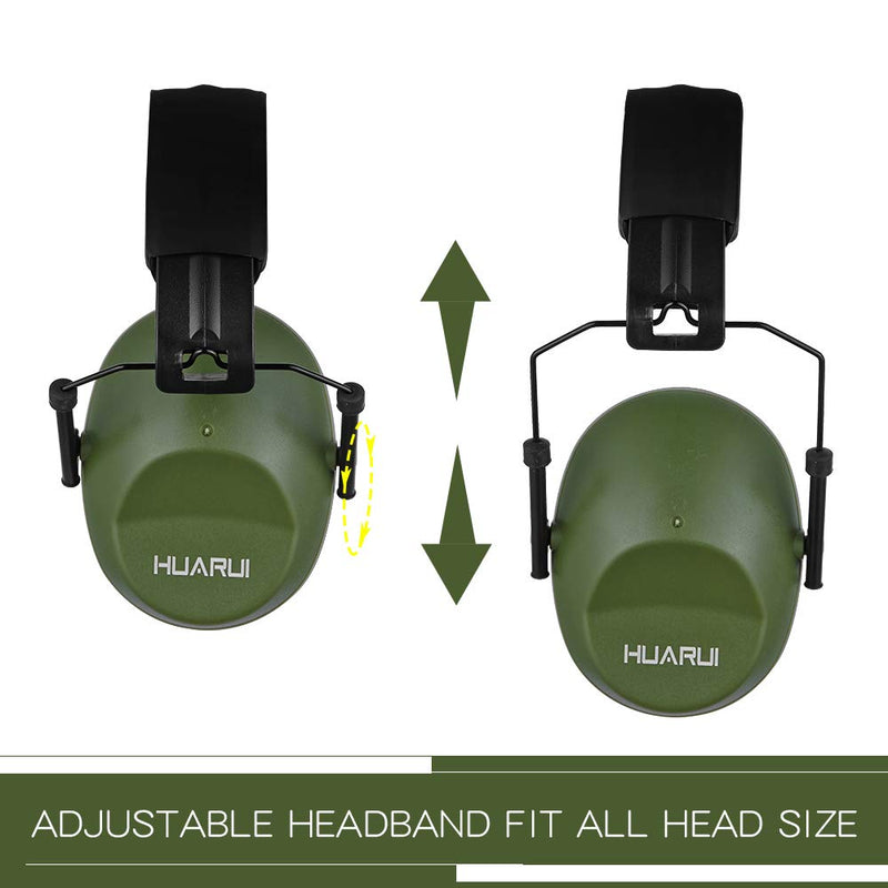  [AUSTRALIA] - Huarui Noise Cancelling Ear Muff for Shooting Hunting, Adjustable Ear Protection Green
