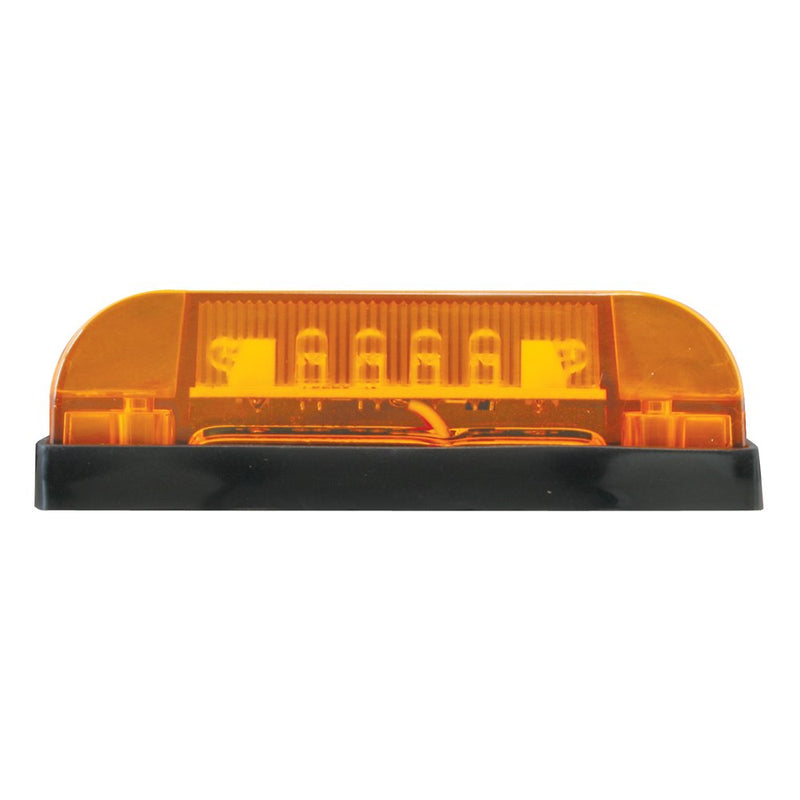  [AUSTRALIA] - Grand General 76220 4" Long Thin Line Wide Angle 6 LED Amber/Amber Marker & Clearance Light