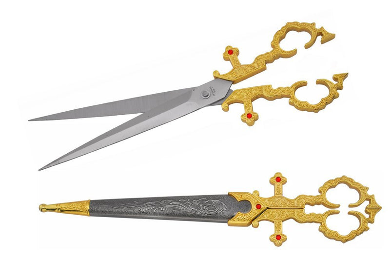  [AUSTRALIA] - Wuu Jau H-6010-GD Renaissance Medieval Scissors Dagger, 11", Gold