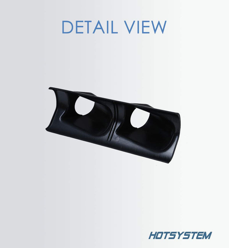  [AUSTRALIA] - HOTSYSTEM Universal 2inches 52mm Dual Hole A-Pillar Gauge Meter Mount Pod Holder Black Cover for Car Auto