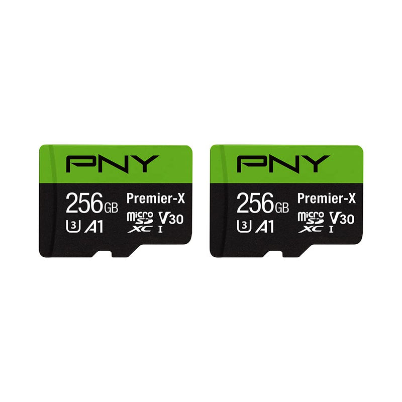  [AUSTRALIA] - PNY 256GB Premier-X Class 10 U3 V30 microSDXC Flash Memory Card 2-Pack FLASH CARD - 2 PACK