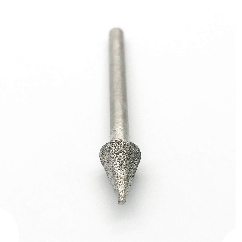 3x6mm Diamond Bits, 1/8inch 3mm Shank 6mm Cone Head Diamond Grinding Bit Mounted Point Grinder Parts 10pcs 3x6mm - LeoForward Australia