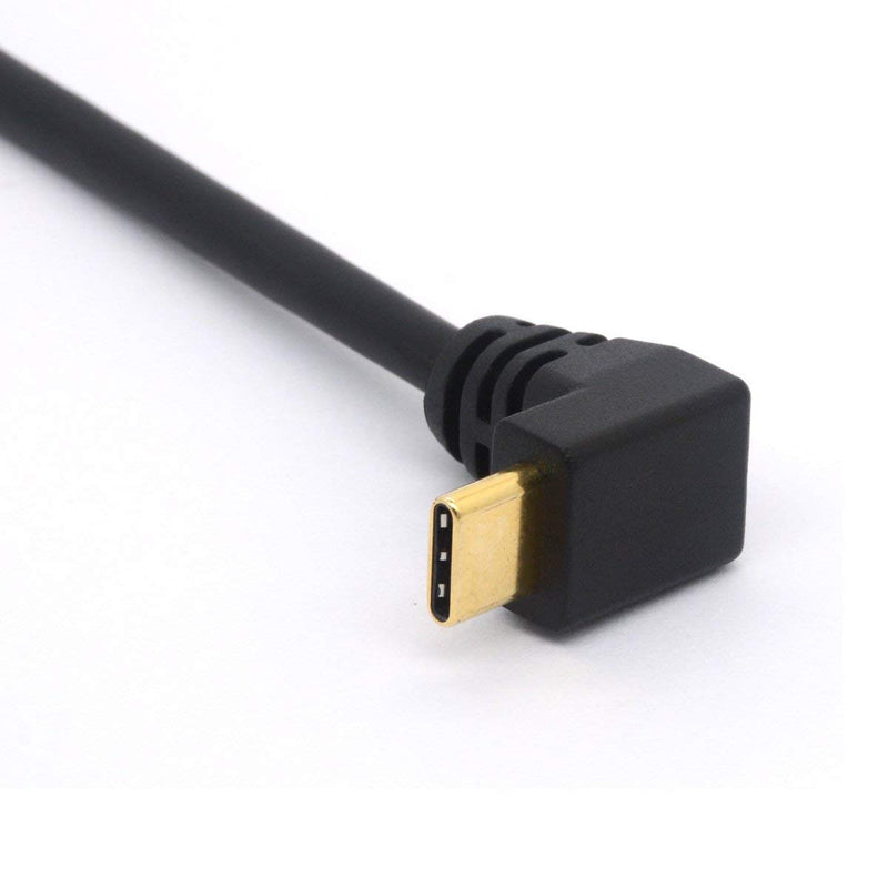  [AUSTRALIA] - 25CM USB Type C Extension Cord Gold Plated USB 3.0 Male to 90 Degree Up Down Angle Type C Cable Data USB C Data Sync & Charge Converter Adapter Cable (TypeC 90° Positive to USB 3.0 Down) TypeC 90° Positive to USB 3.0 Down
