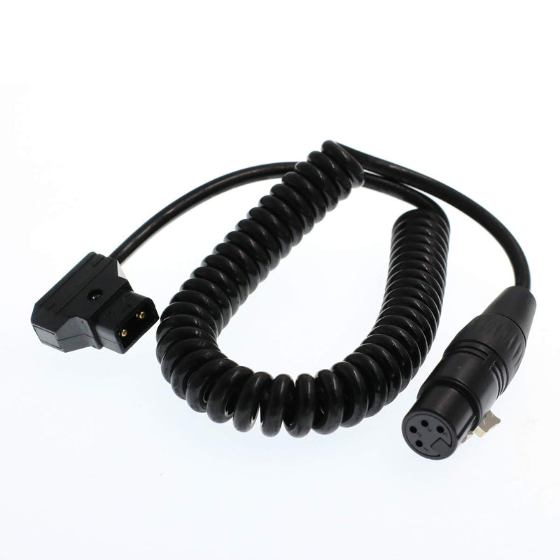  [AUSTRALIA] - DRRI Dtap Male to XLR 4-Pin Female Power Supply Cable for V Mount Battery/Sony F5 (Coiled Cable) Coiled cable