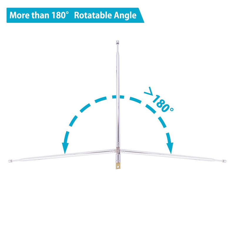 Fancasee (2 Pack) Replacement Telescopic AM FM Radio Antenna 4-Sections Stainless Steel Radio Antenna for AM FM Radio Receiver TV and More (24 inch) - LeoForward Australia