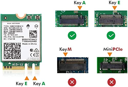  [AUSTRALIA] - AX210NGW WiFi Card, WiFi 6E AX210NGW M.2 2230 Wireless WiFi Card BT5.2 802.11ax Tri-Band 160MHz 2x2 MU-MIMO AX210 3000Mbps NGFF, Support Windows 10 64bit, M.2/NGFF