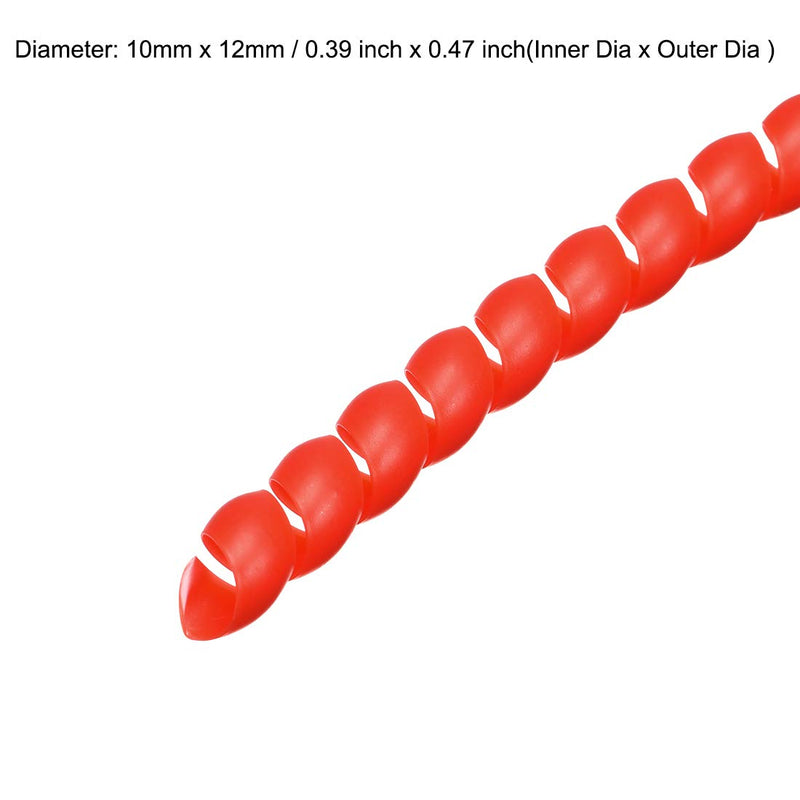  [AUSTRALIA] - uxcell Flexible Spiral Tube Wrap Cable Management Sleeve 10mm X 12mm Computer Wire Manage Cord 3 Meters Length Red