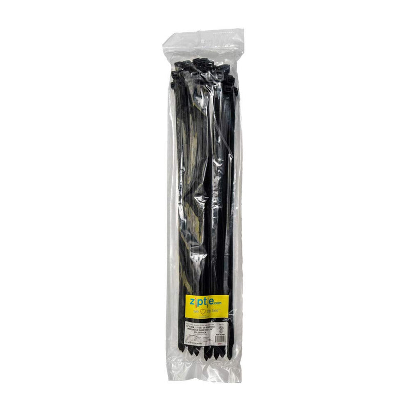  [AUSTRALIA] - ZipTie.com 18-inch Black Multi-Purpose Cable Tie, 175-lb Tensile Strength, UL Listed, 50-Pack