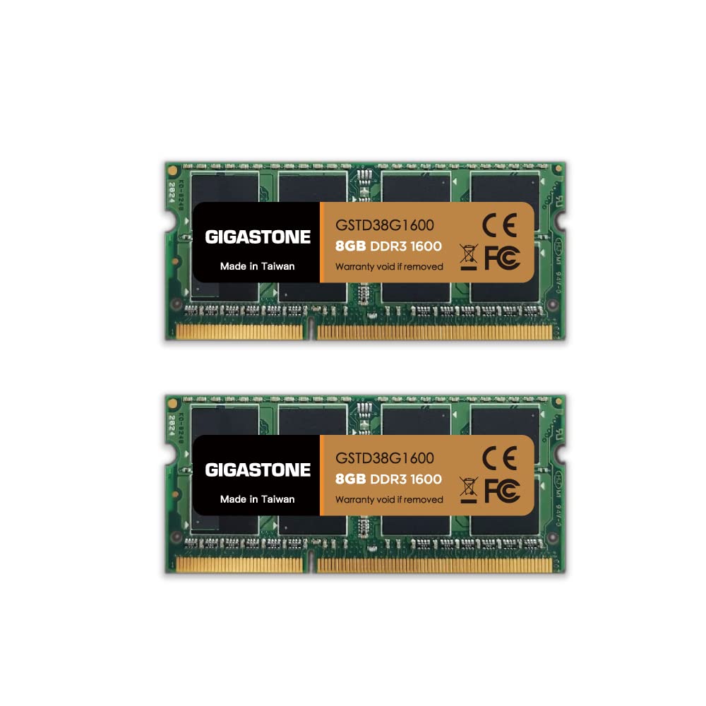  [AUSTRALIA] - 【DDR3 RAM】 Gigastone RAM 16GB (2x8GB) DDR3 16GB DDR3-1600MHz PC3-12800 CL11 1.35V SODIMM 204 Pin Unbuffered Non ECC for Notebook Laptop Memory Module Ram Upgrade Kit (Laptop ONLY)