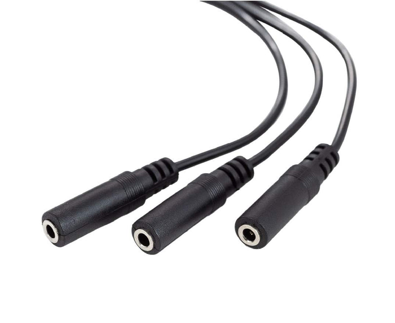 Ancable 3.5mm (1/8") TRS 1 Male to 3 Female 3-Way Stereo Splitter Audio Cable Nickel-Plated - LeoForward Australia