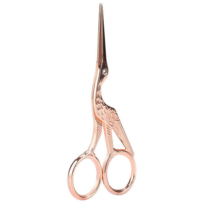  [AUSTRALIA] - HEEPDD Embroidery Scissors, Vintage Rose Gold Classic Stork Scissors Stainless Steel Tip Sewing Scissors for DIY Tailor Art Work