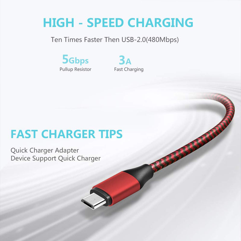  [AUSTRALIA] - [2 PCS]USB Micro Cable, 5Ft Charging Cord for Samsung Galaxy Tab A E S2 Tab 3 4 Tab A 10.1 9.7 8.0 7.0 SM-T280 / 350/377 / 530/580 Tablet, S7 S6 J7 J3 Nylon Braided Charger Cord