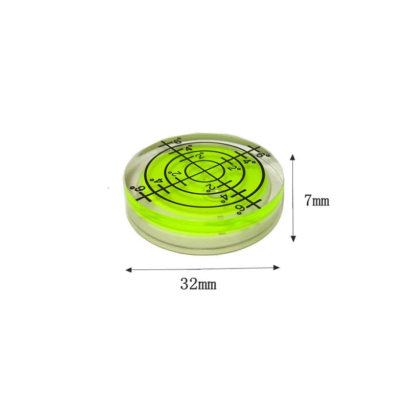  [AUSTRALIA] - 6 pcs Bubble Spirit Level, 32x7mm Circular Level Bubble for RV, Travel Trailer, Tripod, Phonograph, Turntable