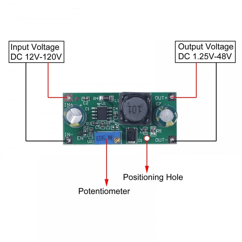  [AUSTRALIA] - Power supply module buck module DC-DC 12V-120V to 1.5V-48V step down module voltage converter