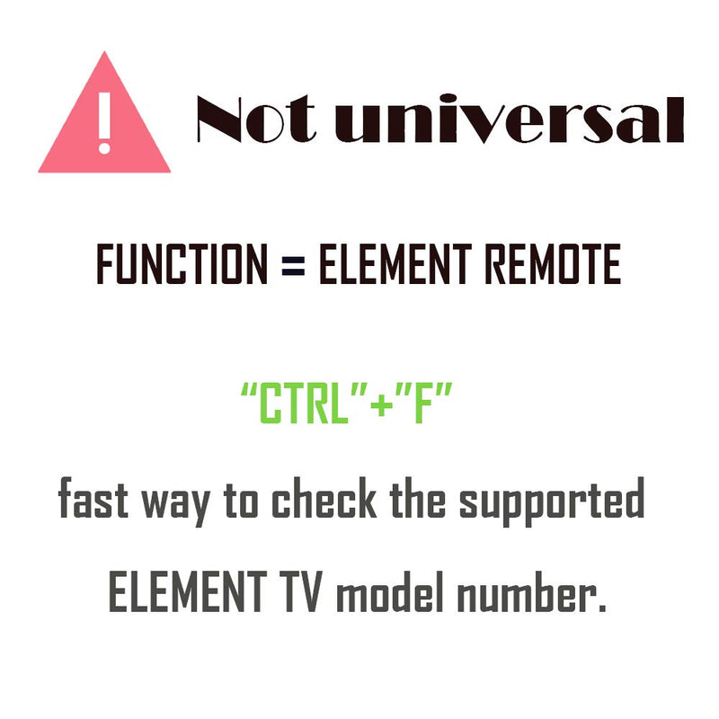 Replacement TV Remote Control for Element tv ELEFW247 ELEFW328 ELEFW248 ELEFW195 ELEFW505 ELEFW504 ELEFT506 ELEFT326 ELEFT407 ELEFW581 ELEFT222 ELEFT426 with GP Alkaline 2 pcs Batteries - LeoForward Australia