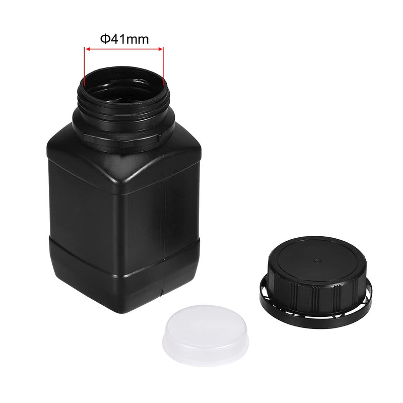  [AUSTRALIA] - uxcell Plastic Lab Chemical Reagent Bottle, 250ml/8.45 oz Wide Mouth Sample Sealing Liquid/Solid Storage Bottles, Black 5pcs