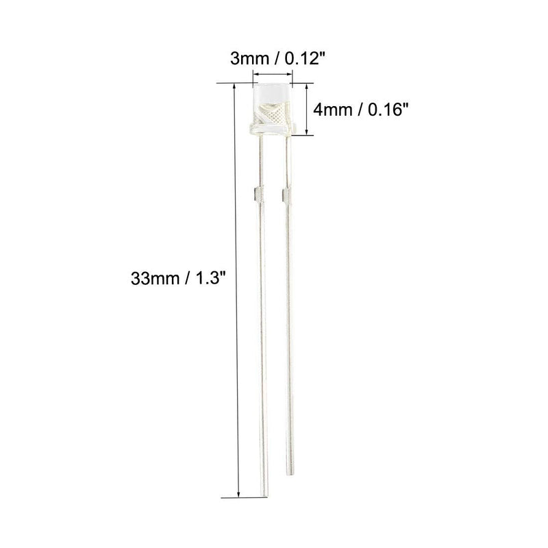  [AUSTRALIA] - uxcell 10pcs Photosensitive Diode Photodiodes Light Sensitive Sensors,3mm Clear Flat Head Receiver Diode