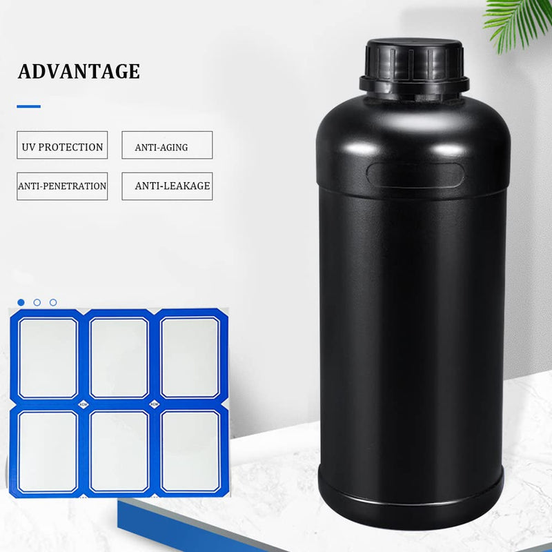  [AUSTRALIA] - 3x1L HDPE Darkroom Chemical Storage Bottles Liquid Container Film Photo Developing Processing Equipment Anti-Light Leakage Laboratory Accessories with Label,Black