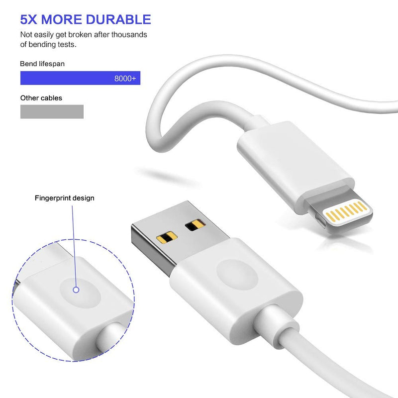 iPhone Charger, [Apple MFi Certified] AEAOA 2Pack 6FT USB to Lightning Cable Power Fast Charging Data Sync Transfer Cord Compatible with iPhone 13 12 11 Pro Max XS XR X 8 7 Plus 6S SE iPad and More - LeoForward Australia