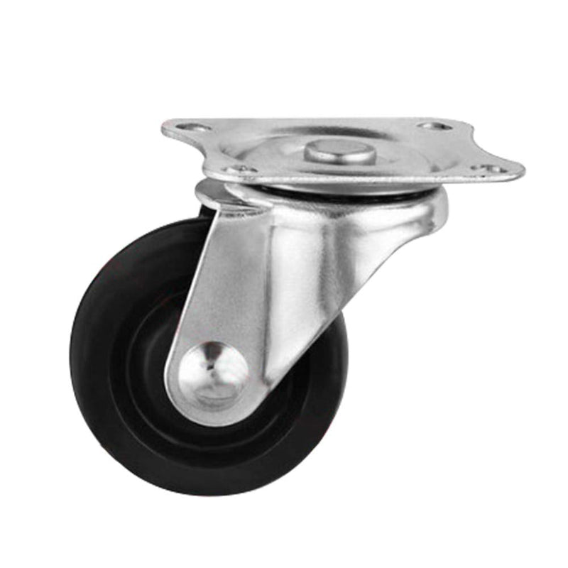  [AUSTRALIA] - MroMax 1.97 Inch Casters Wheels Rubber Top Plate Mounted Swivel Fixed Caster Wheel, 66lb Capacity Each Wheel, 4 Pcs 2 Pcs Swivel, 2 Pcs Fixed 2-inch