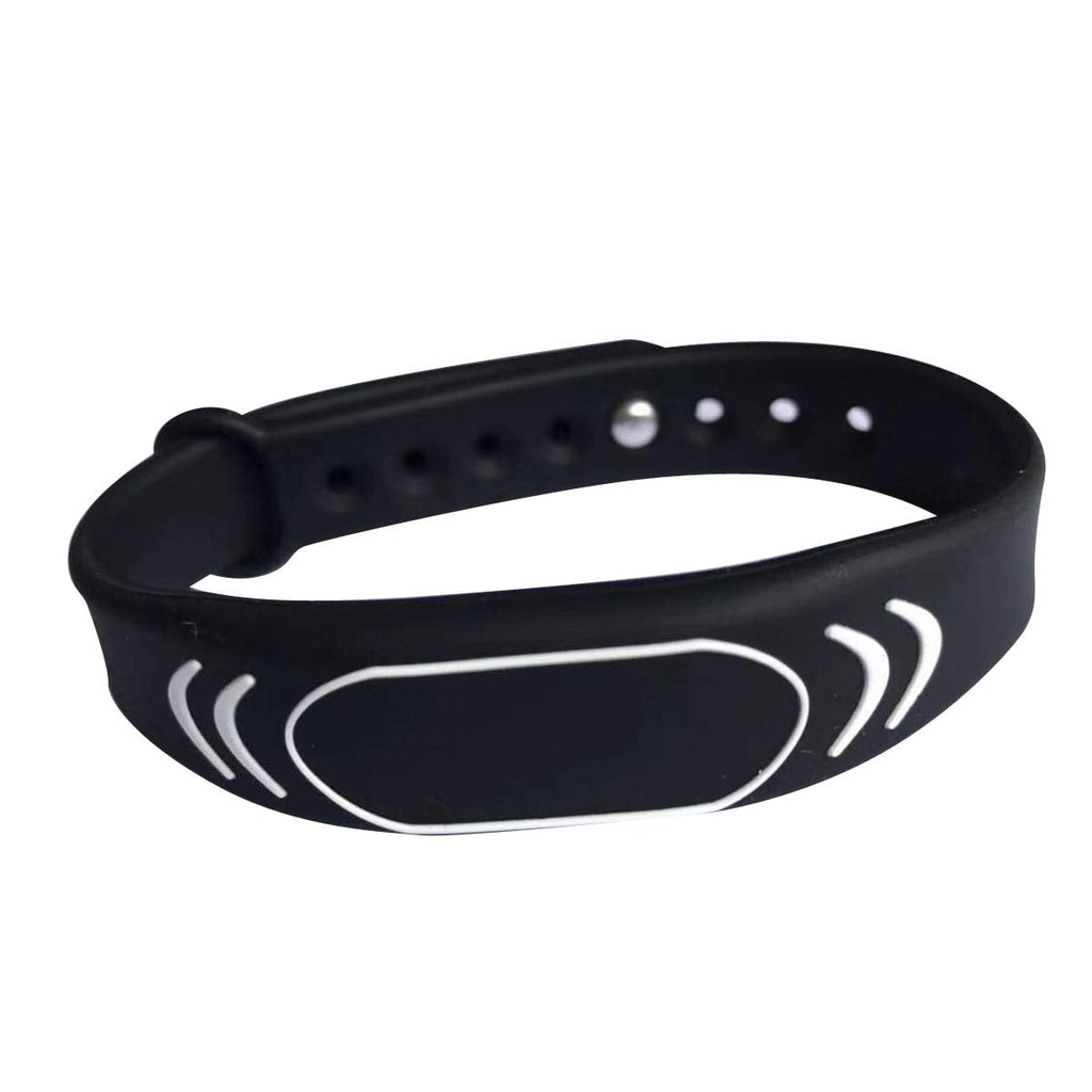  [AUSTRALIA] - 125KHZ RFID Wristbands EM4100 Silicone Bracelet Black Adjustable (Black-2pcs) Black-2pcs