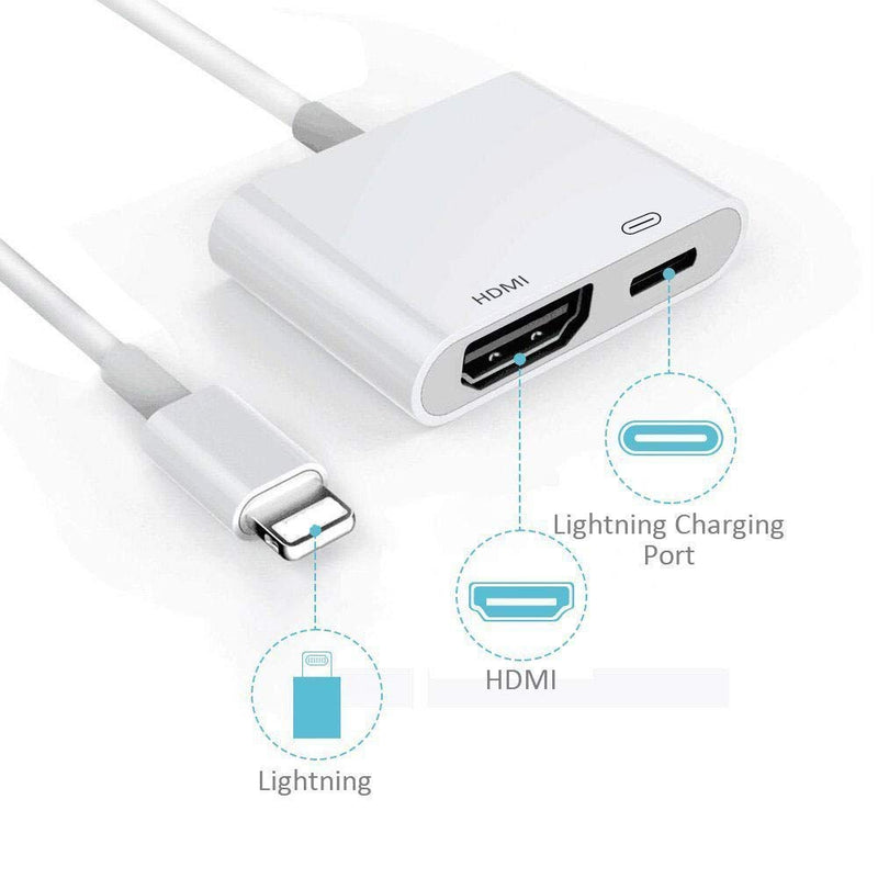  [AUSTRALIA] - [Apple MFi Certified] Lightning to HDMI Digital AV Adapter,Compatible with iPhone iPad 1080P Video & Audio Sync Screen Converter AV Adapter with Charging Port for iPhone to HD TV/Projector/Monitor