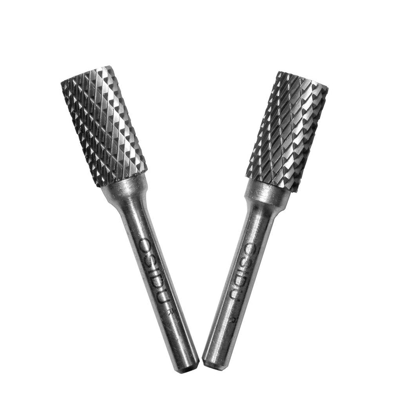 OSIDU SA-5 Tungsten Carbide Burr Cylinder Shape Double Cut Rotary Burrs File(1/2” cutter Dia X 1”Cutter Length) with 1/4'' Shank dia for Die Grinder Drill Bits(Pack of 2) - LeoForward Australia