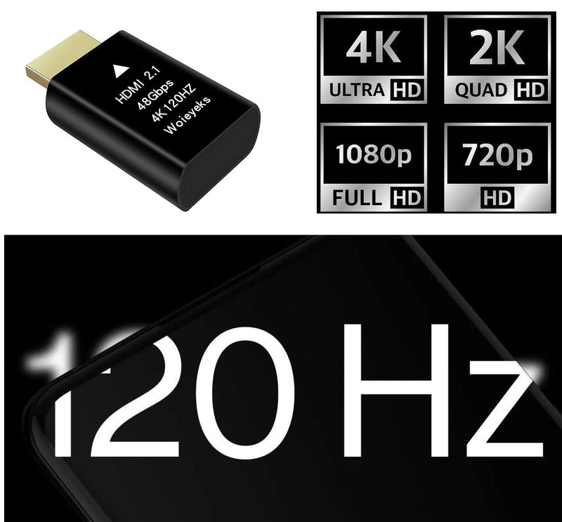  [AUSTRALIA] - Woieyeks 4K 120Hz HDMI 2.1 Dummy Plug,Virtual Display Emulator,Headless Ghost Display Adapter Support 3840x2160@120HZ,1440@120HZ,1080P@120HZ EDID Monitor Emulator（8K not Supported） 4K-120Hz Emulator