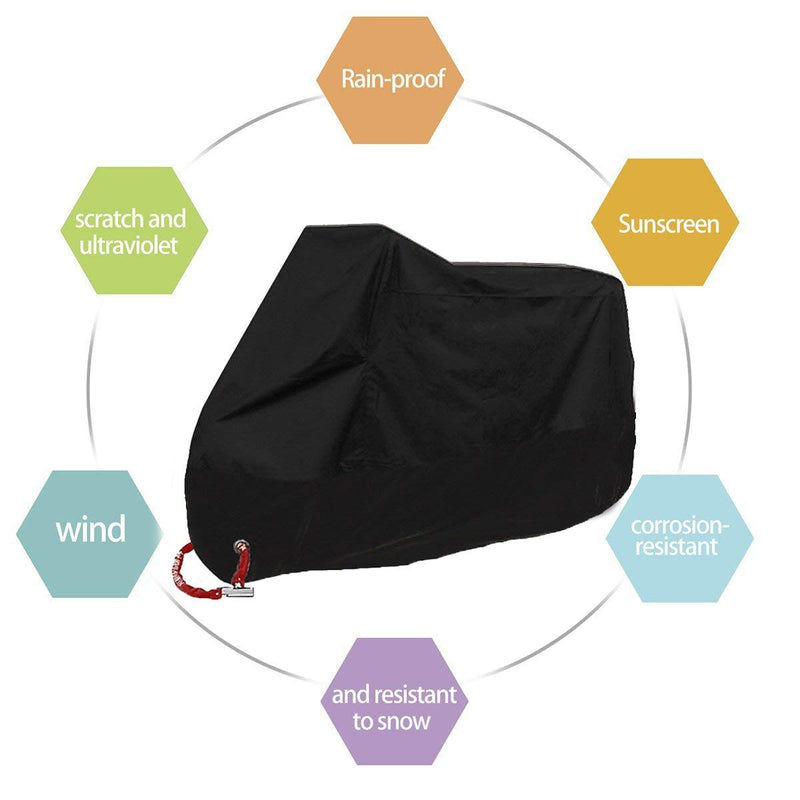  [AUSTRALIA] - MONOJOY Scooter Covers Moped Cover Waterproof Motorcycle Prevent Rain Sun UV Dustproof for Any Season and Weather with Lock Holes Rust Resistance and Buckle Black 78.7"x35"x39" M