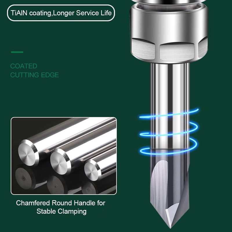  [AUSTRALIA] - ASNOMY 4 pieces solid carbide chamfer cutter 3 flutes V groove cutter 60 degree and 90 degree CNC milling cutter end mill with TiAlN coating for machine tools and chamfering 4 pieces 4mm & 6mm, 60° & 90° angle