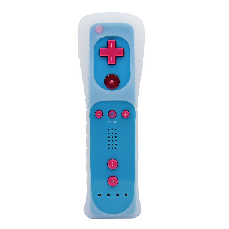 Wii Remote Controller,Wireless Remote Gamepad Controller for Nintend Wii and Wii U,with Silicone Case and Wrist Strap(No Motion Plus),Blue with Pink Back blue pink - LeoForward Australia