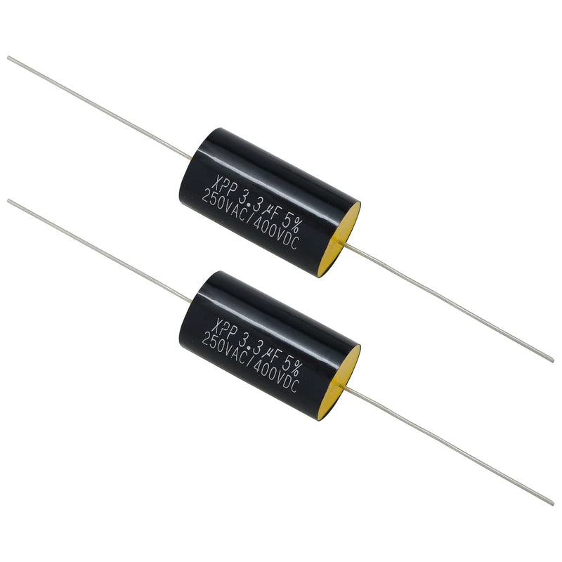  [AUSTRALIA] - Frequency Divider Capacitance FMHXG 2PCS 3.3uF Audio Speaker Capacitor with Pure Copper Wire Pins, Audio Capacitor