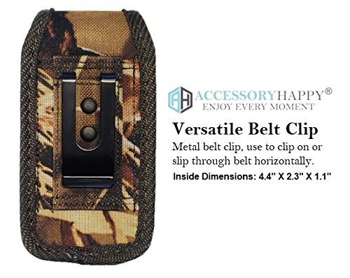 AH Military Grade Hunting Tree Camo Pouch for Flip Cell Phone Holster Carrier Holder Clip Nylon Belt Compatible with Palm Phone Gusto 3 Cadence, DuraXTP, Jitterbug & Most FLIP Phones, Insulin Pump Large Vertical Flip Phone Camo - LeoForward Australia